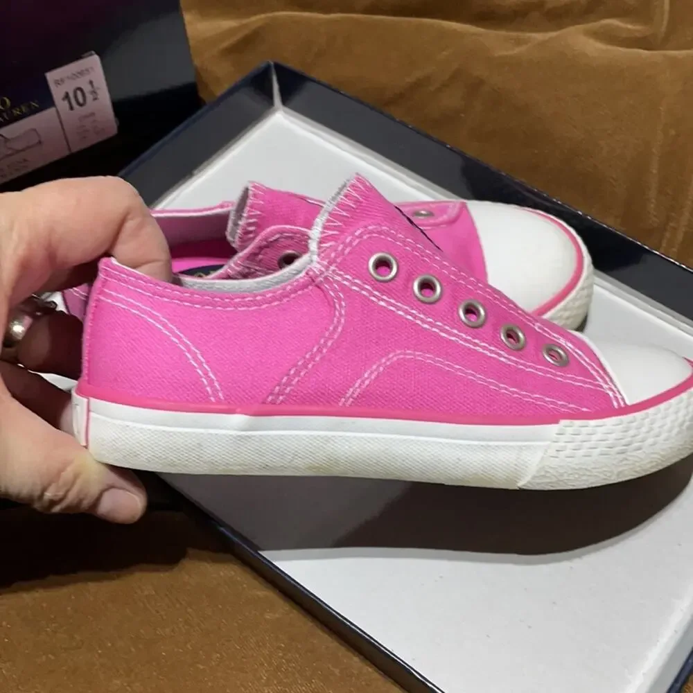 Ralph Lauren 10.5 hot pink slip on tennis shoe euc